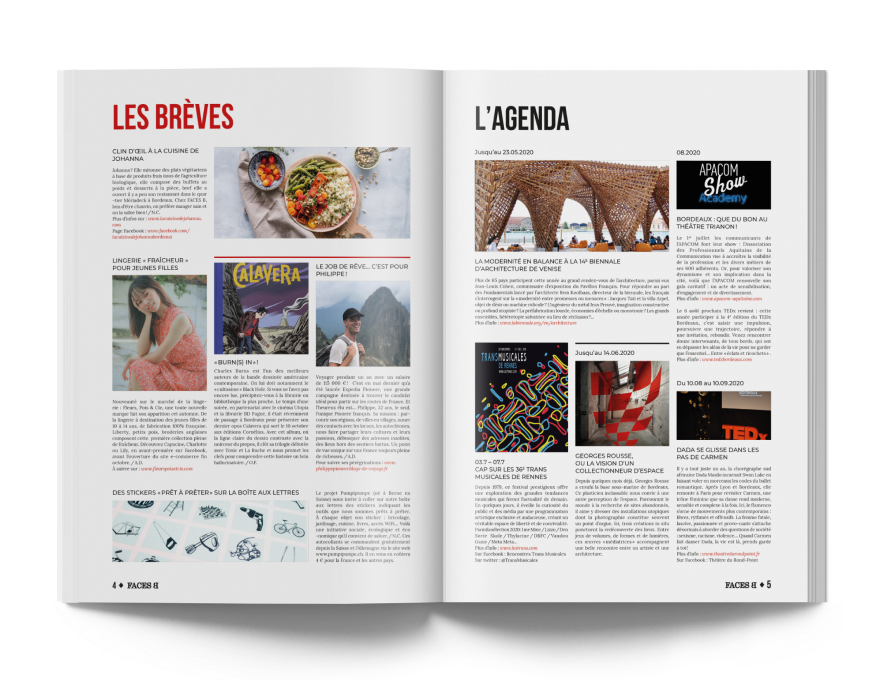 Mockup de page du magazine Faces B